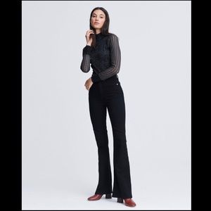 NWOT Rag & Bone Jane Super High Rise Flare Black Jeans